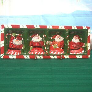 Certified International Santa Claus Ceramic Sectional Serving Tray
